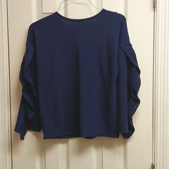 🩷SPEECHLESS Girls Size M Long Sleeved Navy Shirt "I'm Very Busy" - Picture 8 of 8